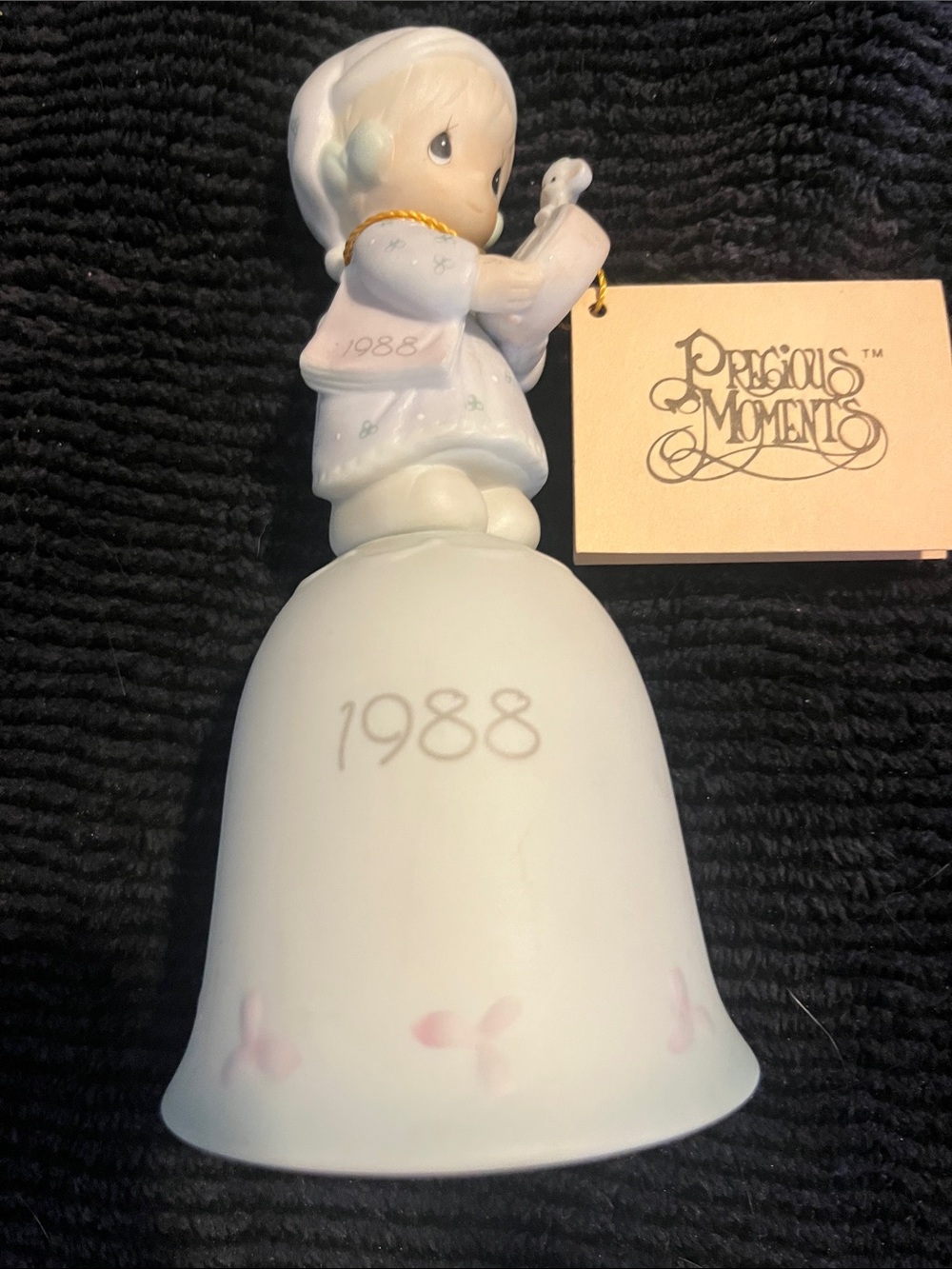 Precious Moments Porcelain Bell Figurine - White & Pink